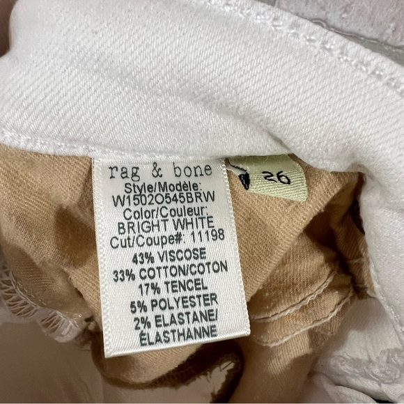Rag & bone Skimny Jeans in Bright White Size 26 - Picture 10 of 10